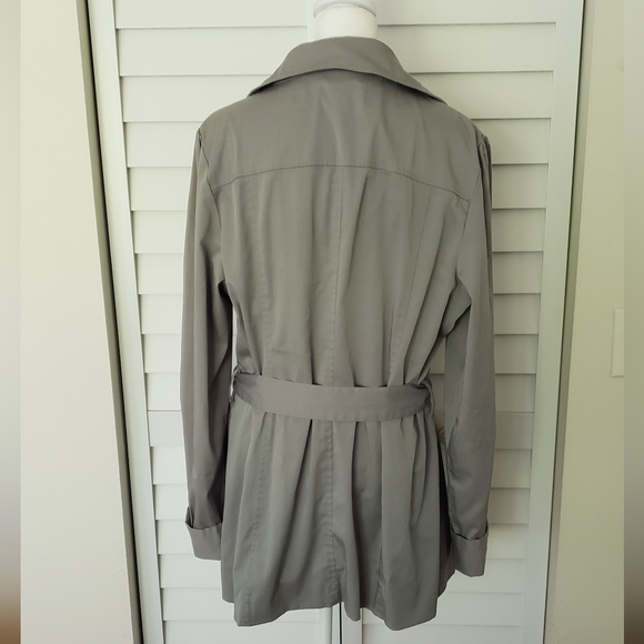 Vertigo Paris Blue/Gray Trench Coat Doble Breasted Button Down Jacket Size XL - Picture 5 of 15